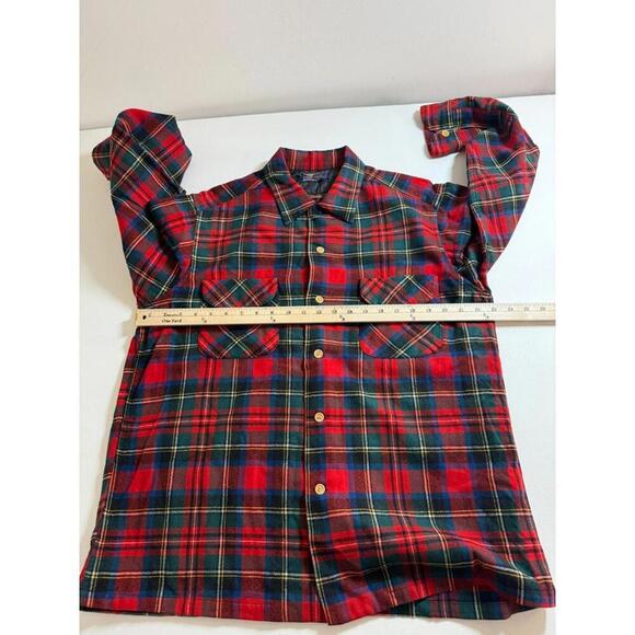Vintage Pendleton Board Shirt Large Plaid 1960s Wool Loop Collar Flannel USA - Picture 4 of 5